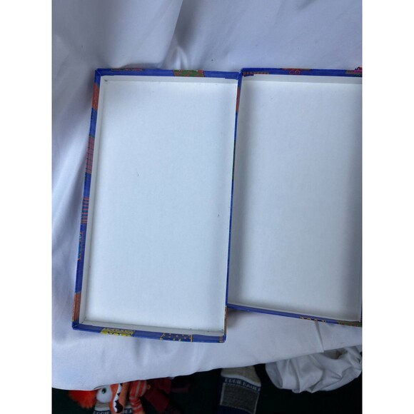 Holiday Gift Boxes Set of 2 Blue Present Print 9.5x6x1.75 In - Picture 6 of 6